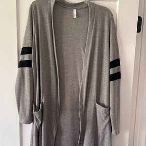 Gray knee length cardigan